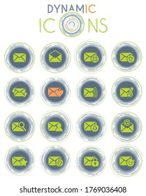 mail and envelope vector icons on white background with dynamic lines for animation for web and user interface design