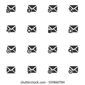 mail and envelope vector icons for user interface design