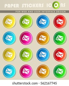 mail and envelope vector icons for user interface design