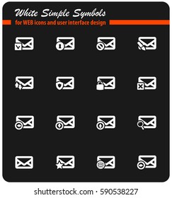 mail and envelope vector icons for user interface design