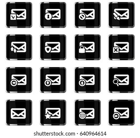mail and envelope vector icons for user interface design