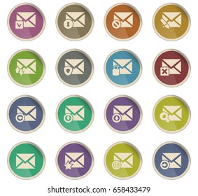 mail and envelope vector icons for user interface design