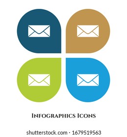 Mail or Envelope Vector Illustration icon for all purpose. Isolated on 4 different backgrounds.