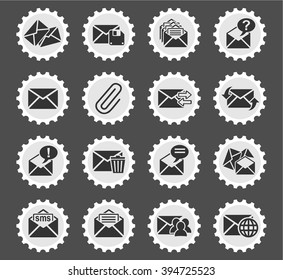 mail and envelope web icons for user interface design