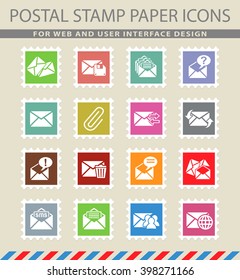 mail and envelope web icons for user interface design