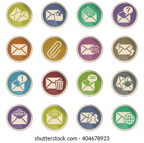 mail and envelope web icons for user interface design