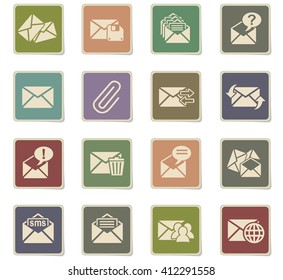 mail and envelope web icons for user interface design