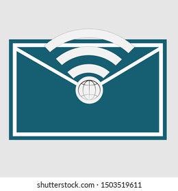 Mail envelope with wifi icon.  For your web designs