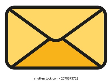Sobre de correo. Icono de sobre amarillo. Señal de dirección de correo electrónico. Símbolo de la letra.