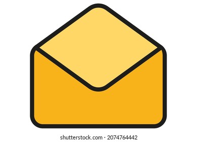 Mail envelope. Yellow envelope icon. Email address sign. Letter symbol.