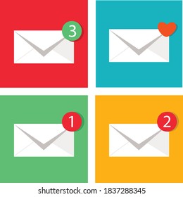 mail envelopes with different background color