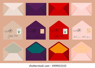 mail envelopes in different colors
