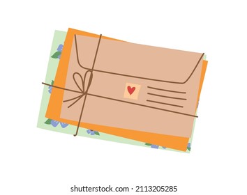 Mail envelopes illustration with Love messages