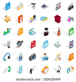 Mail equipment icons set. Isometric set of 36 mail equipment vector icons for web isolated on white background