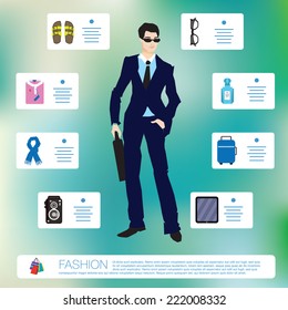 Mail fashion items set. Vector. Eps 10.