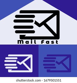 mail fast icon with style outline