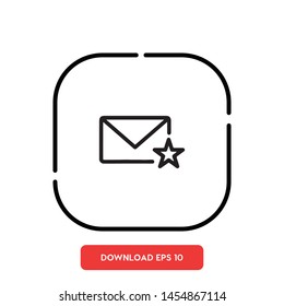 Mail, favorite mail vector icon