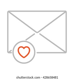 Mail Favourite Illustration - Flat Icon