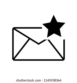 Mail favourite symbol icon vector icon. Simple element illustration. Mail favourite symbol symbol design. Can be used for web and mobile.