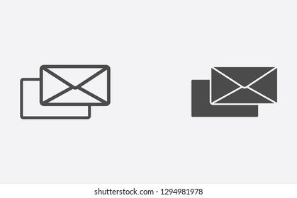 Mail filled and outline vector icon sign symbol