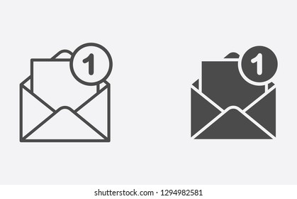 Mail filled and outline vector icon sign symbol