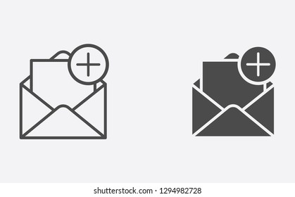 Mail filled and outline vector icon sign symbol
