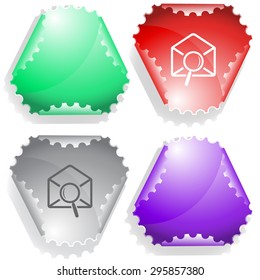 mail find. Vector sticker.