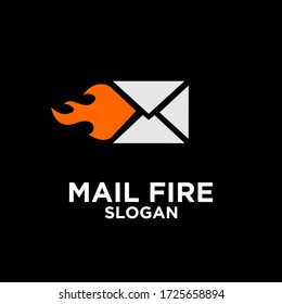 mail fire abstract logo icon design vector