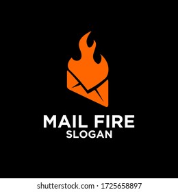 mail fire abstract logo icon design vector