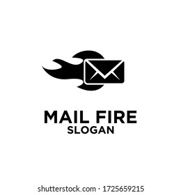 vector de diseño de icono de logotipo abstracto de incendio de correo