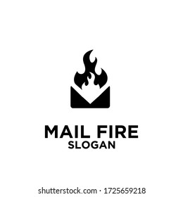 vector de diseño de icono de logotipo abstracto de incendio de correo