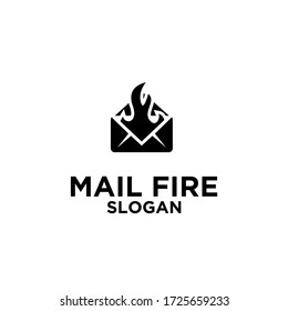 vector de diseño de icono de logotipo abstracto de incendio de correo