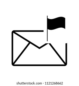 Mail flag symbol icon vector icon. Simple element illustration. Mail flag symbol symbol design. Can be used for web and mobile.