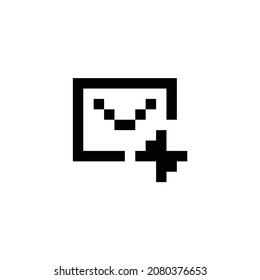 diseño de icono perfecto de píxel flash de correo. Diseño de estilo plano aislado en un fondo blanco. Ilustración del vector