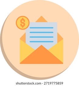 Icono de estilo de círculo plano de correo