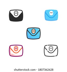 paquete de iconos de halloween plana de correo