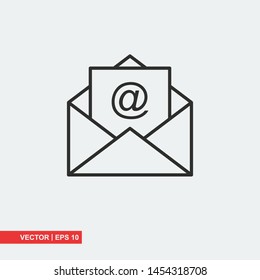 Mail flat icon on white background, vector illustration