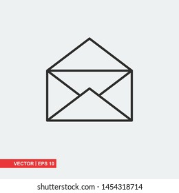 Mail flat icon on white background, vector illustration