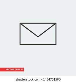 Mail flat icon on white background, vector illustration