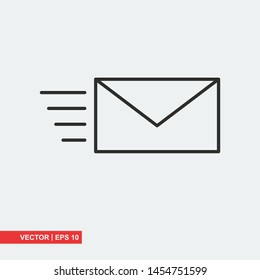 Mail flat icon on white background, vector illustration