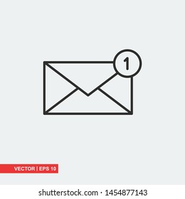 Mail flat icon on white background, vector illustration