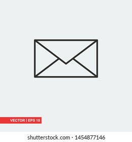 Mail flat icon on white background, vector illustration