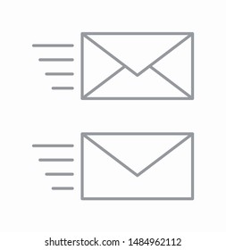 Mail flat icon on white background, vector illustration