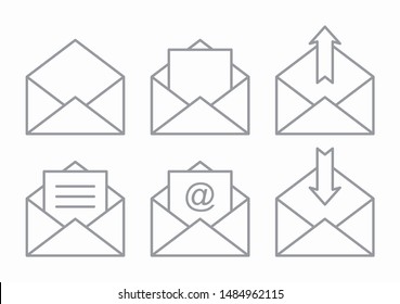 Mail flat icon on white background, vector illustration