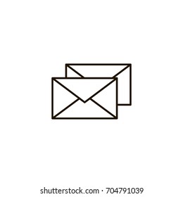 Mail flat icon. Single high quality symbol of line letter vector for web design or mobile app. Color signs of email for design logo. Single pictogram of envelope on white background