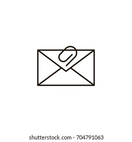 Mail flat icon. Single high quality symbol of line letter vector for web design or mobile app. Color signs of email for design logo. Single pictogram of envelope on white background