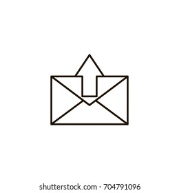 Mail flat icon. Single high quality symbol of line letter vector for web design or mobile app. Color signs of email for design logo. Single pictogram of envelope on white background