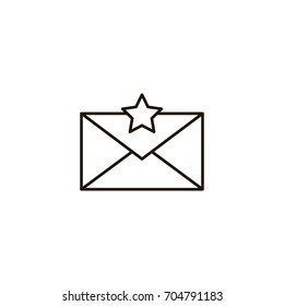 Mail flat icon. Single high quality symbol of line letter vector for web design or mobile app. Color signs of email for design logo. Single pictogram of envelope on white background