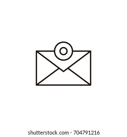 Mail flat icon. Single high quality symbol of line letter vector for web design or mobile app. Color signs of email for design logo. Single pictogram of envelope on white background