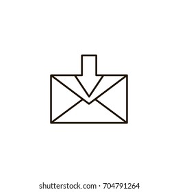 Mail flat icon. Single high quality symbol of line letter vector for web design or mobile app. Color signs of email for design logo. Single pictogram of envelope on white background
